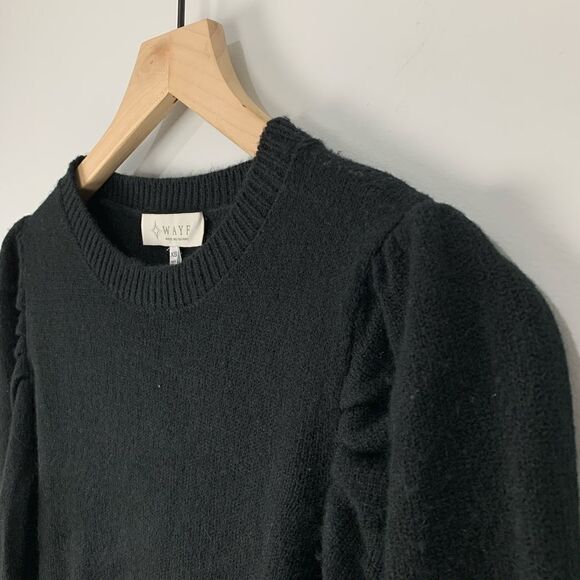 Wayf Black Puff Sleeve Sweater Dress XS - Picture 2 of 7